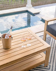 Harbor Classic Luxury Outdoor All Teak Club Chair With Sunbrella Dark Gray Cushions
