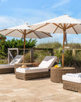 Best Quality Wicker Circle Coffee Table With Umbrella Hole And Stand Option
