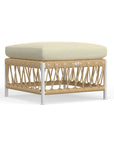 Best Quality Outdoor Ottoman In White Aluminum