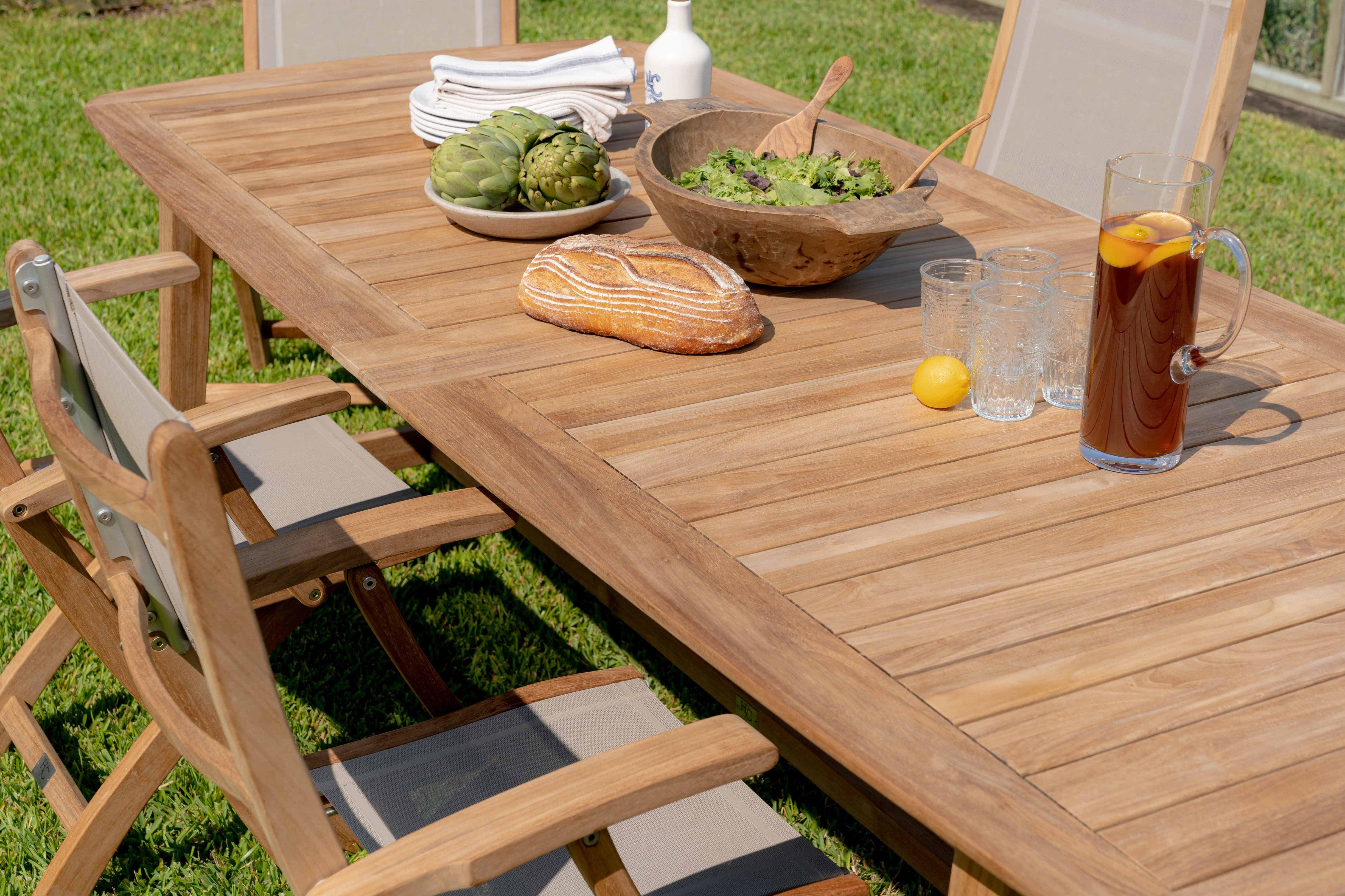 teak dining table with leaf